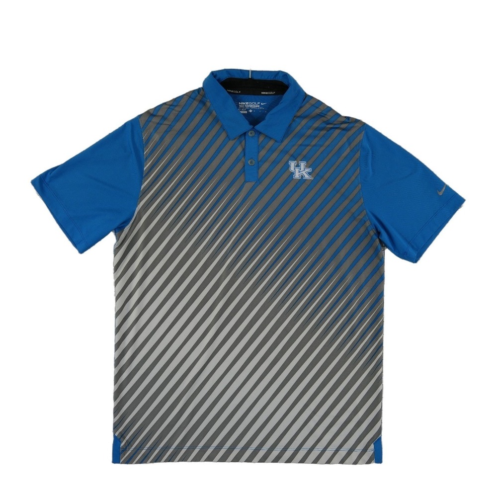 Nike Kentucky Wildcats Golf Polo Shirt Men's Size‎ Medium Blue Dri FIT Artsy